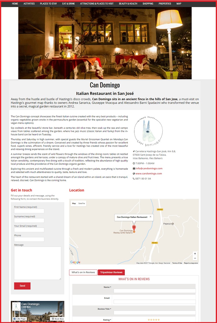 Sales Page Example when Advertise with us What's on in Australia.com